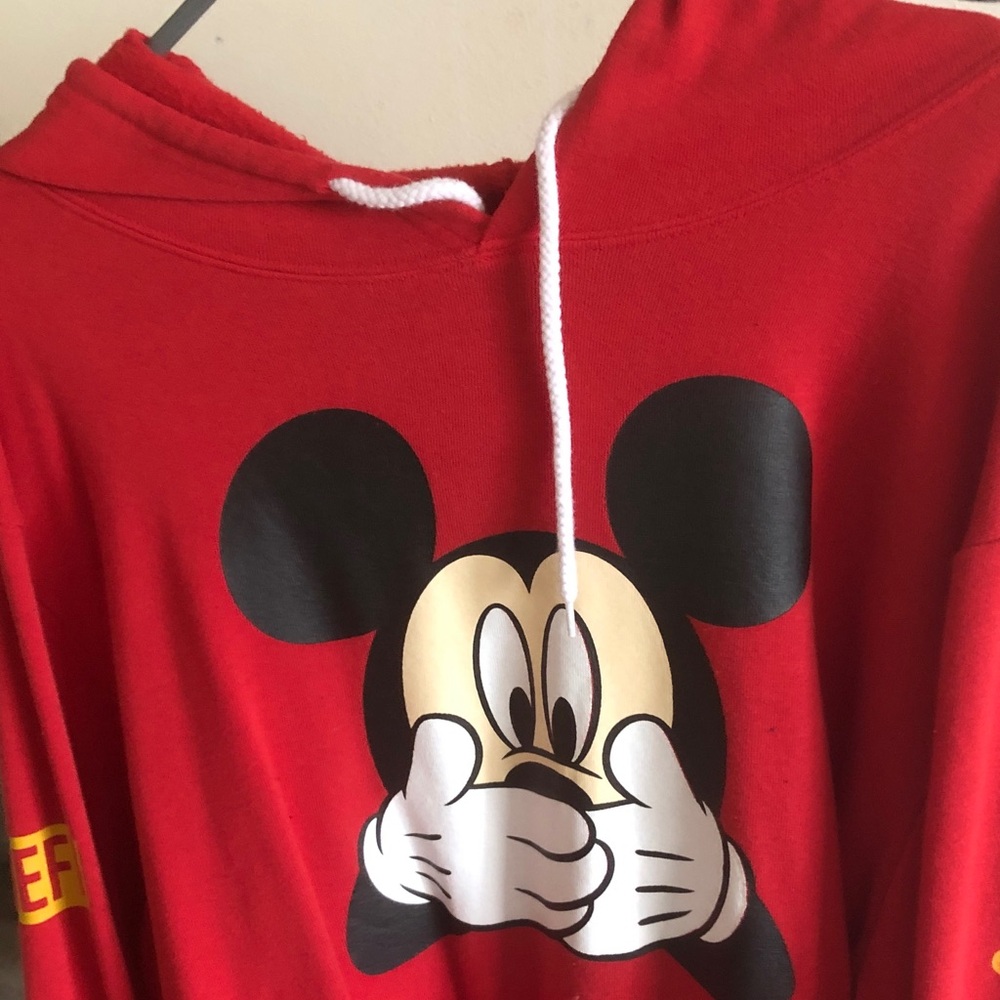 Red Mickey Mouse Graphic Hoodie